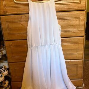 Blue Rain White halter mini dress
